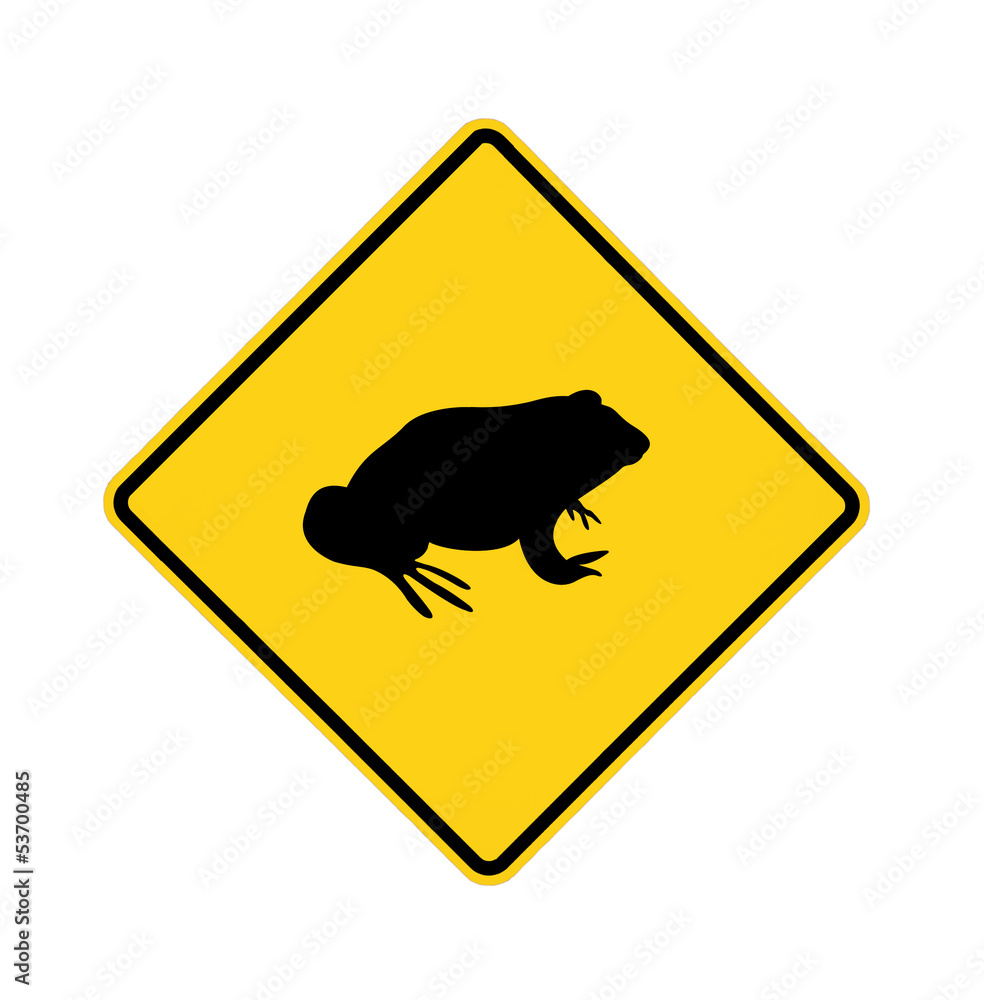 road sign - frog crossing road sign - frog crossing