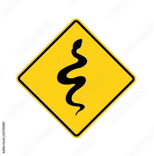 road sign - snake crossing vertical