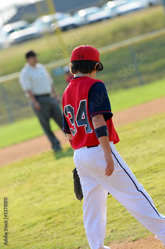 Baseball boy on the field during game © tammykayphoto