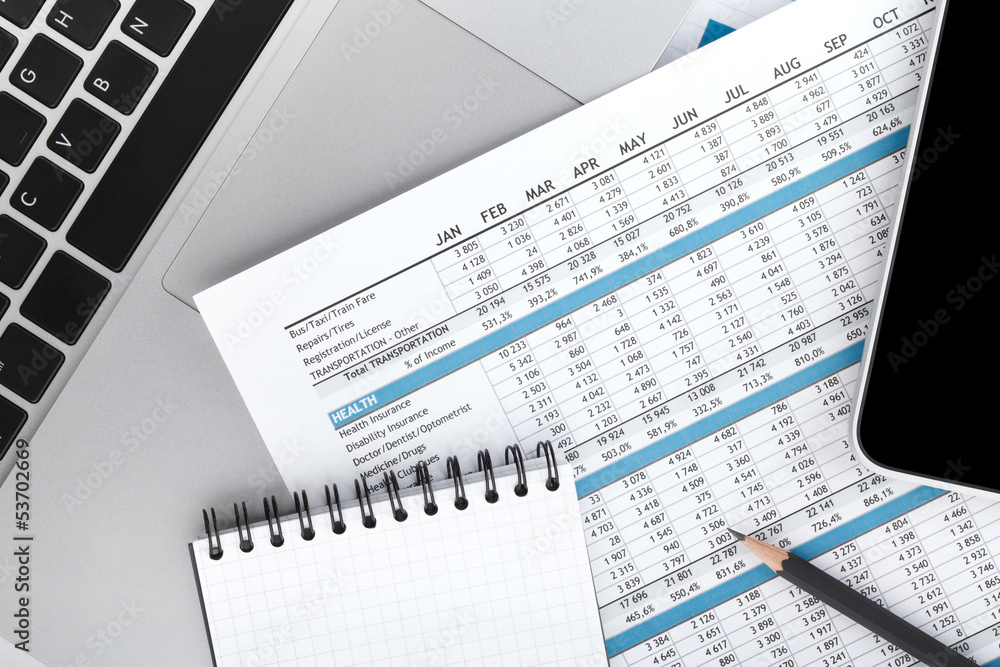 Financial papers, computer and office supplies Financial papers, computer and office supplies