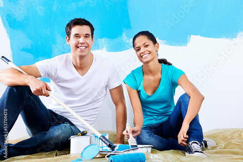 renovating couple portrait photo