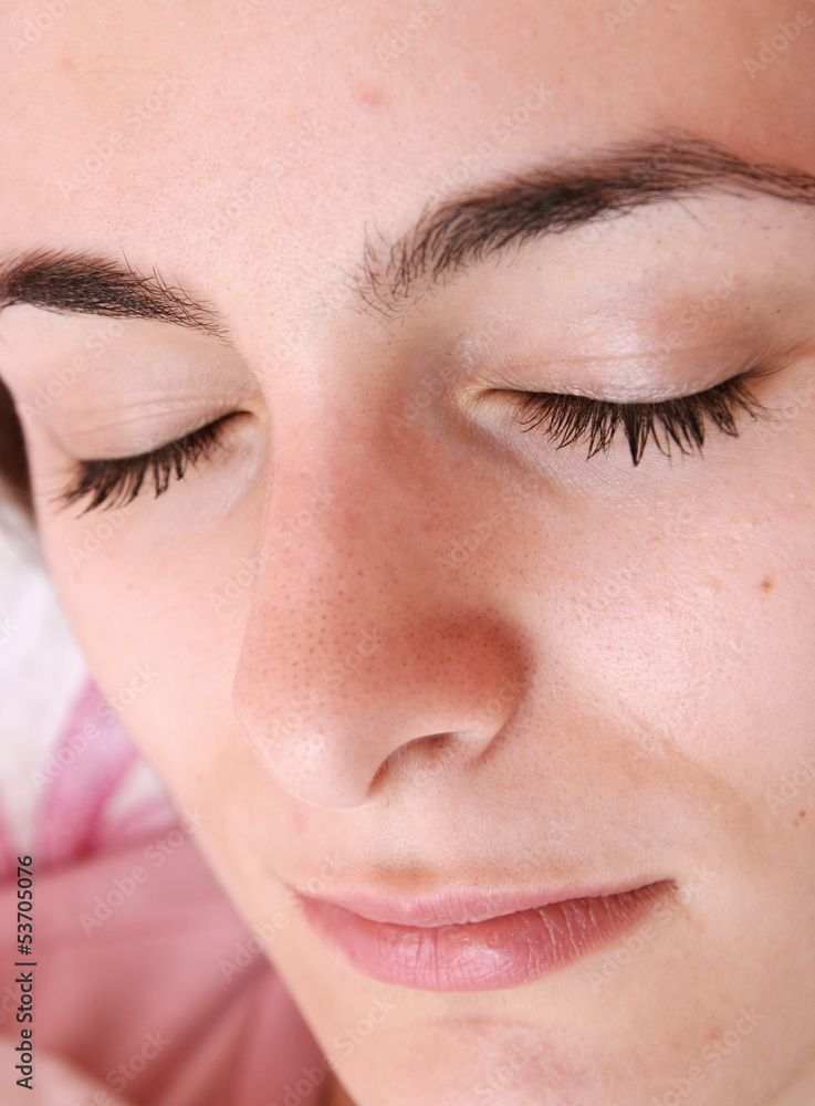 Beautiful young woman sleeping. Beautiful young woman sleeping.
