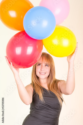 happy cute woman with balloons © Fotos 593