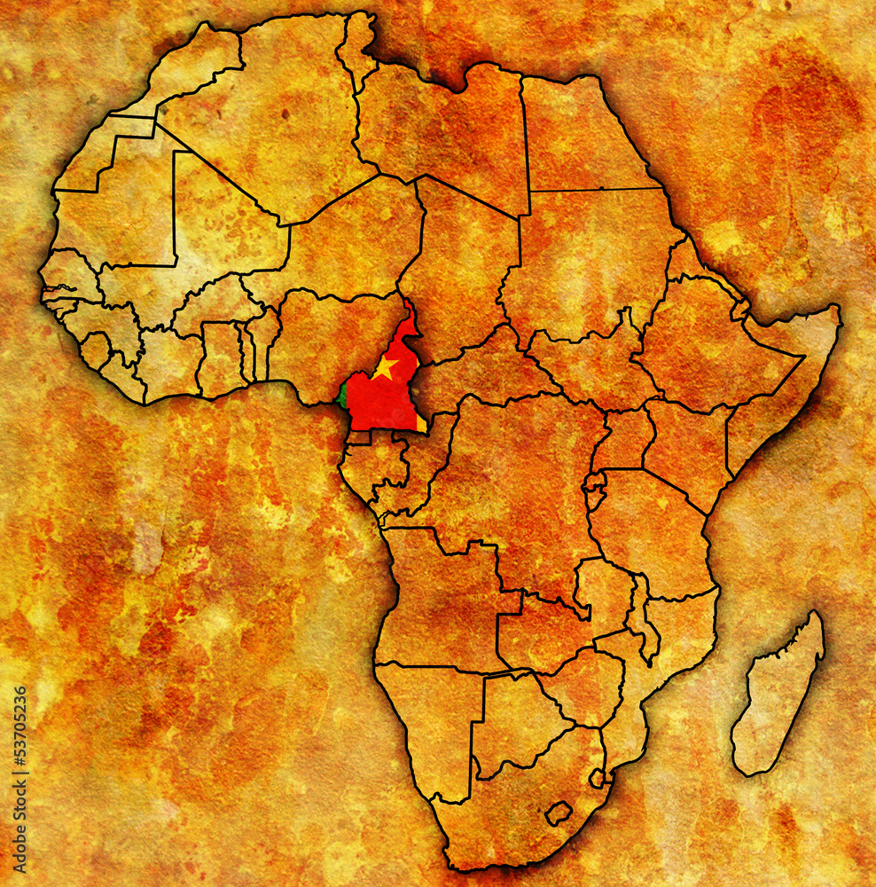 cameroon on actual map of africa