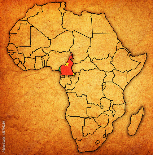 cameroon on actual map of africa photo