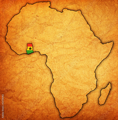 ghana on actual map of africa