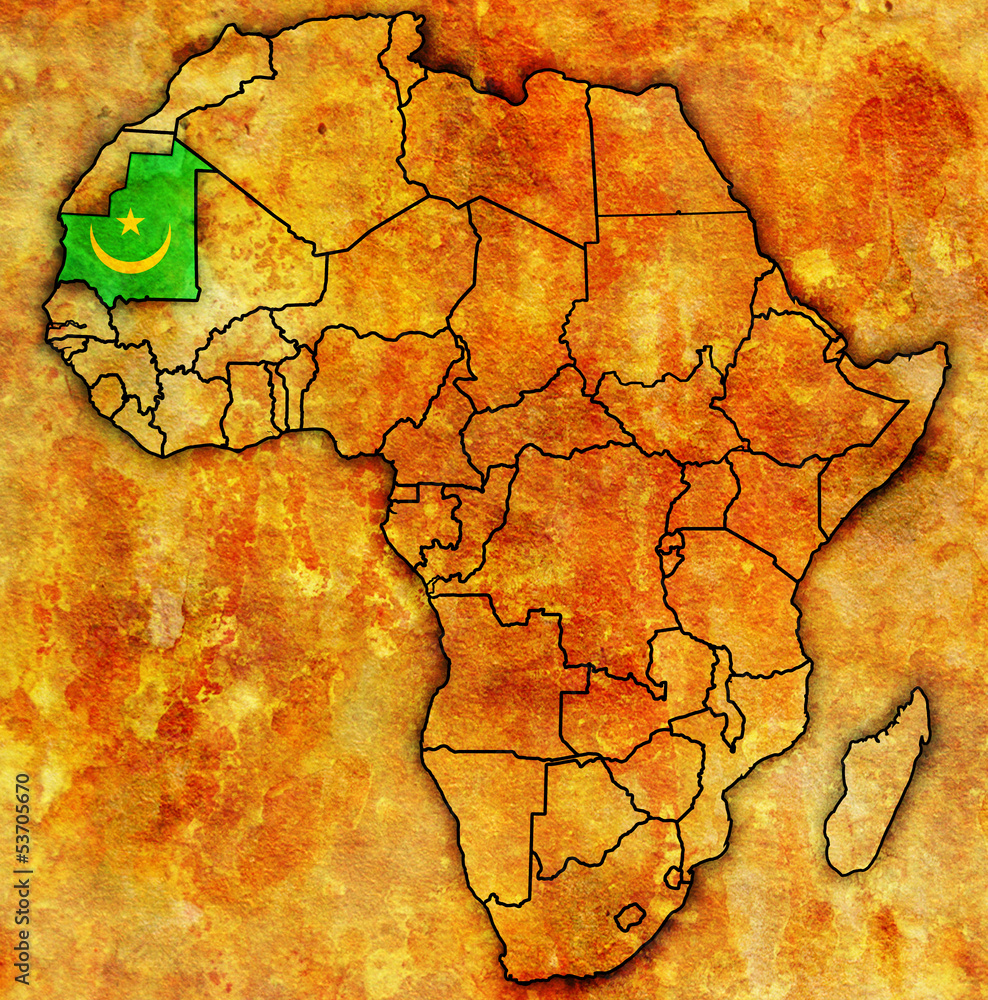 mauritania on actual map of africa