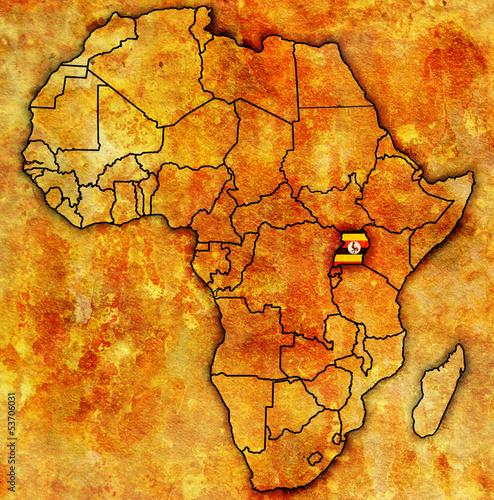 uganda on actual map of africa