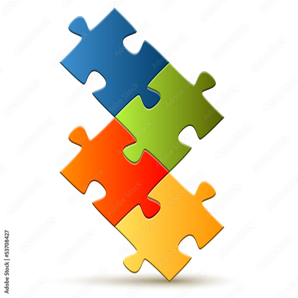 Puzzle - 4 Teile zusammengesetzt Puzzle - 4 Teile zusammengesetzt