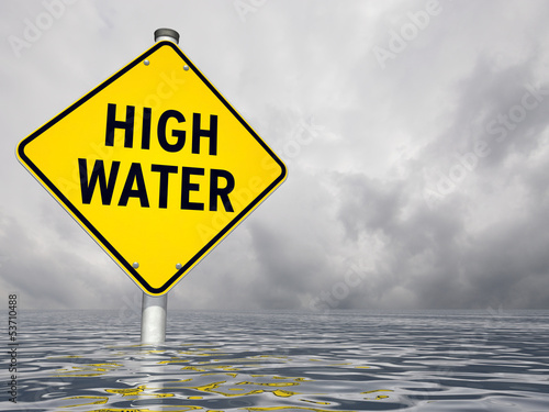 Tablou canvas warning sign HIGH WATER
