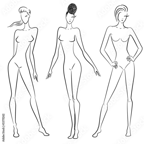 The sketch of women in different poses