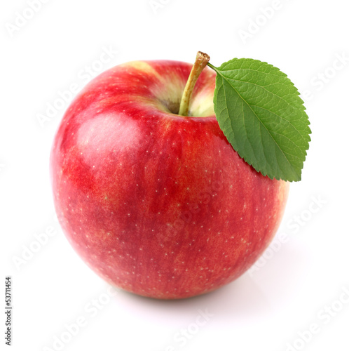 Apple with leaf