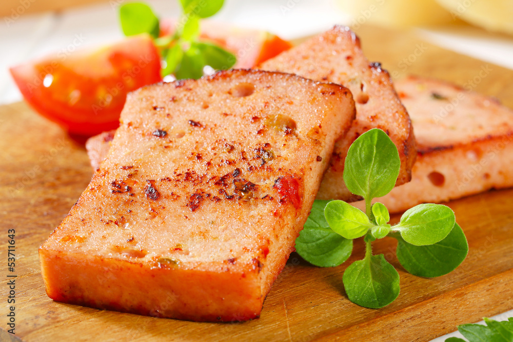 Pan- fried Leberkase Pan- fried Leberkase