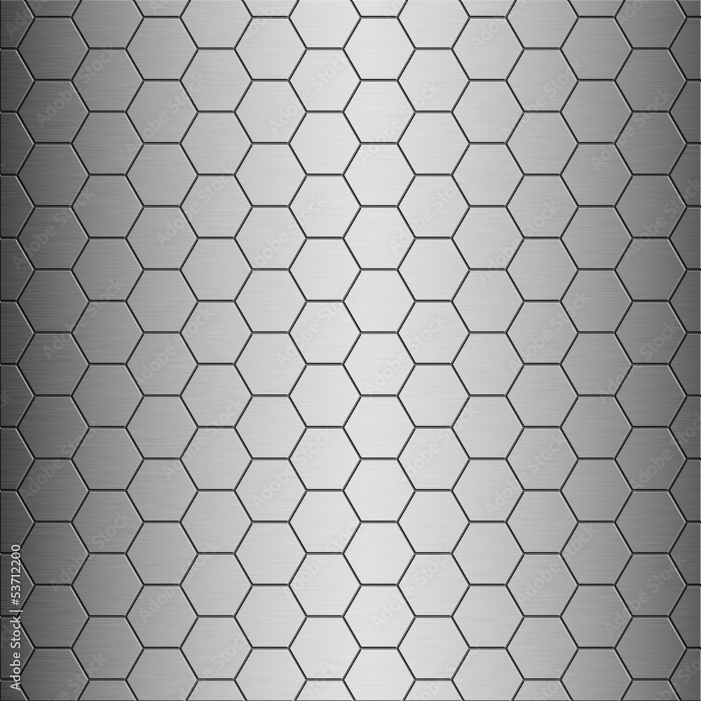Brushed alloy large honeycomb tiles seamless texture