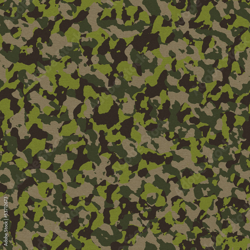Military camouflage cloth with visible threading