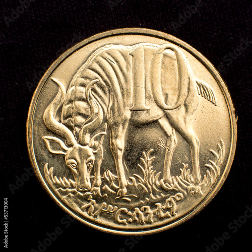 Figure of an antelope on a coin