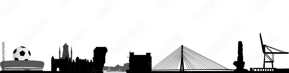 Naklejka premium gdansk skyline