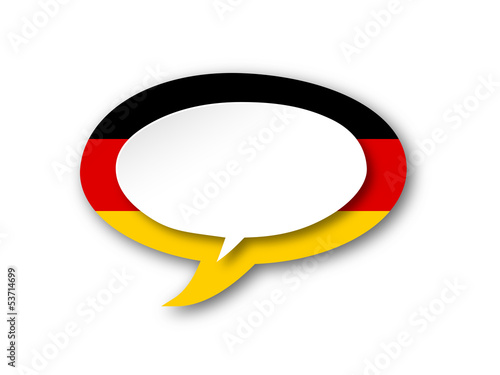 GERMAN LANGUAGE Icon (germany flag speech bubble deutsch button)
