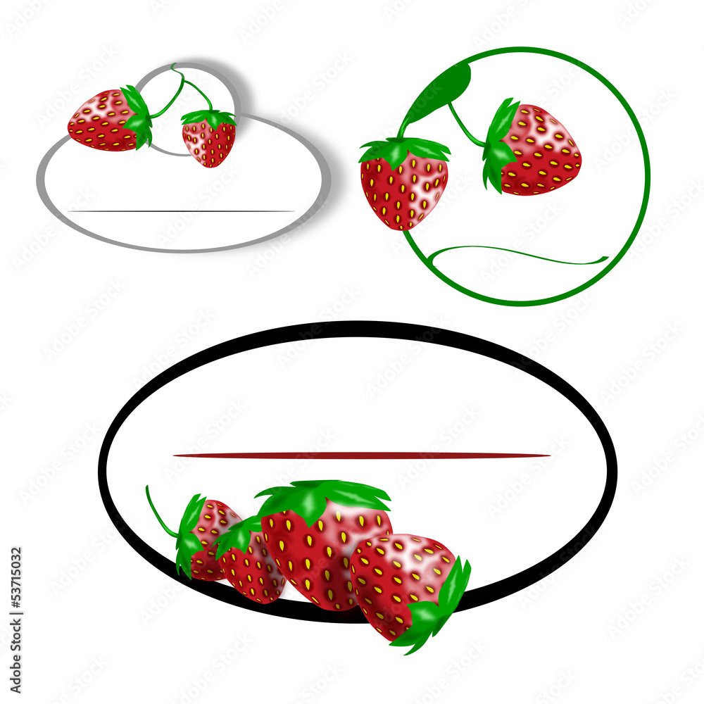 truskawki- naklejka