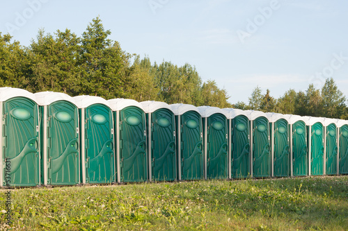 Many portable toilets