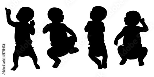 newborn baby silhouettes set 1