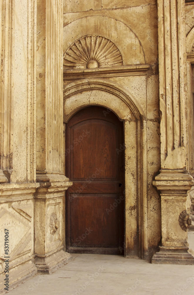 Old door in castel