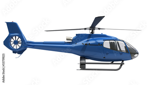 Modern helicopter isolated photo
