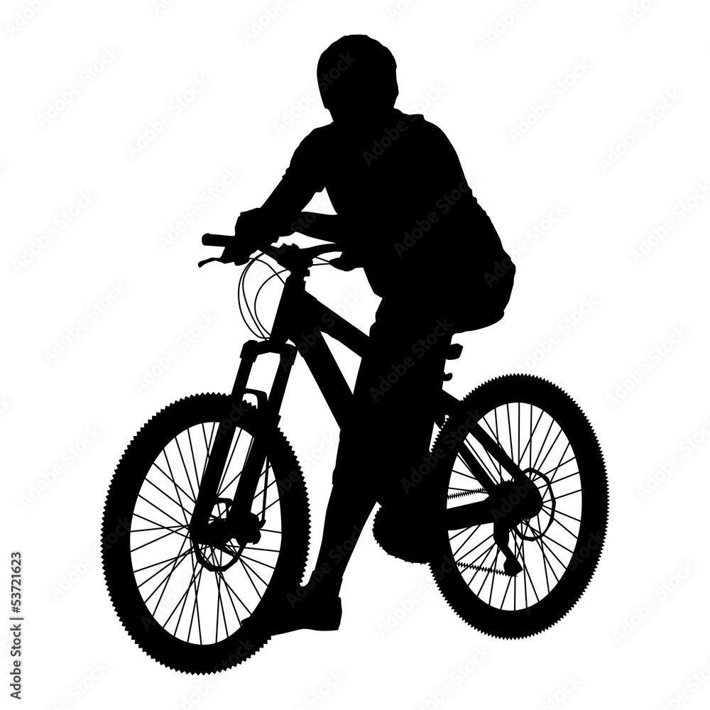 Fototapeta premium Silhouette of a cyclist male. vector illustration.