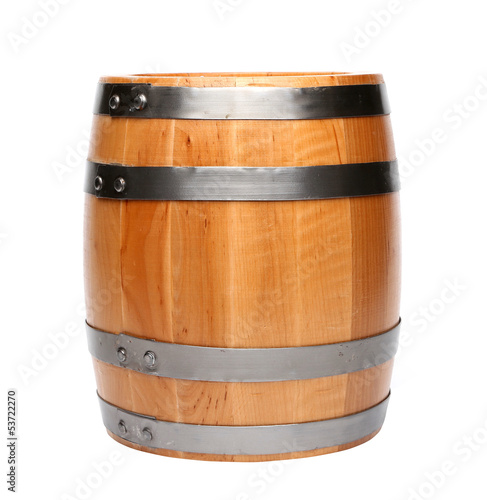 Wood barrel isolated
