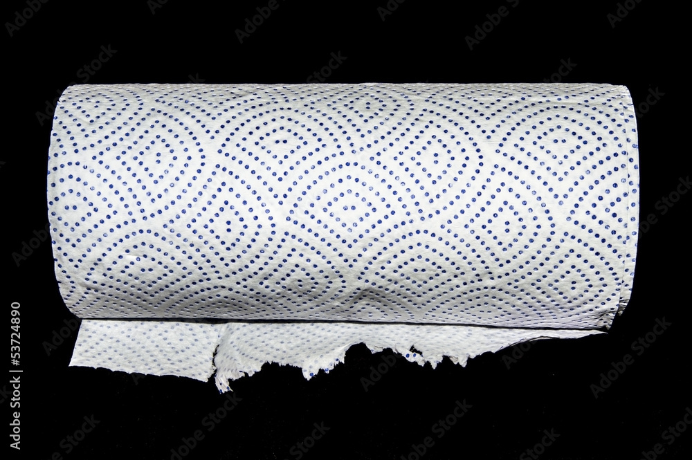 Obraz premium White Paper Roll on Black