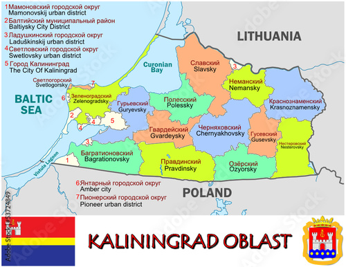 Kaliningrad Russia Europe national emblem map symbol motto