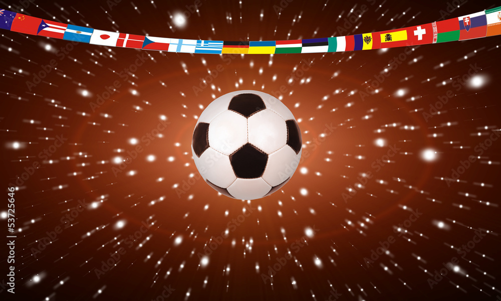 Naklejka premium soccer ball with the stars