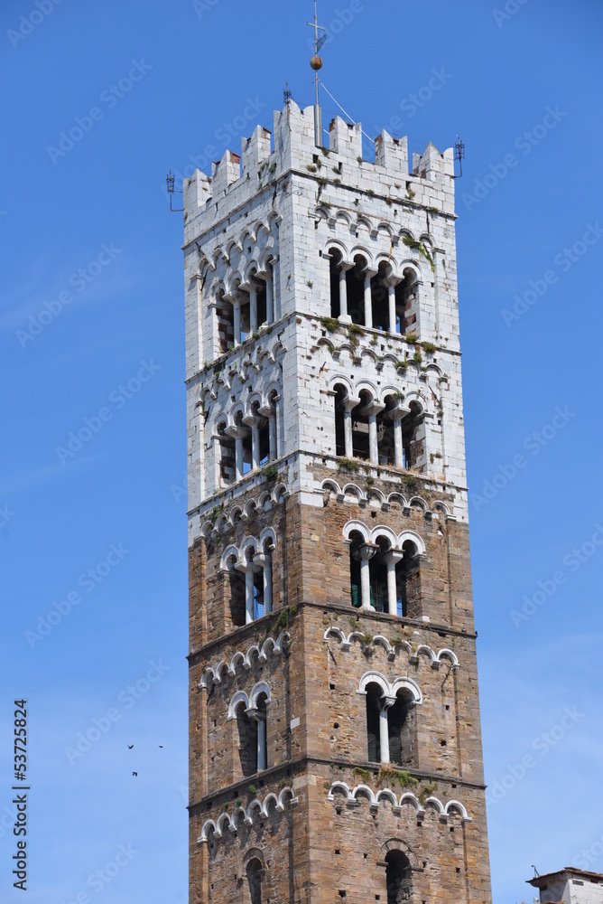 Bell tower in Lucca, Tuscany