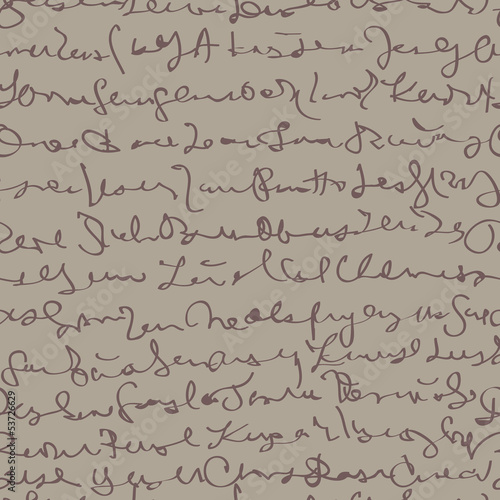 Handwriting / Seamless pattern with fictitious script