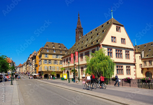 Quadro su tela Piste cyclable à Strasbourg., Alsace (Fr)