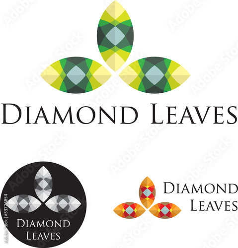 Diamond Leaves Icon Set