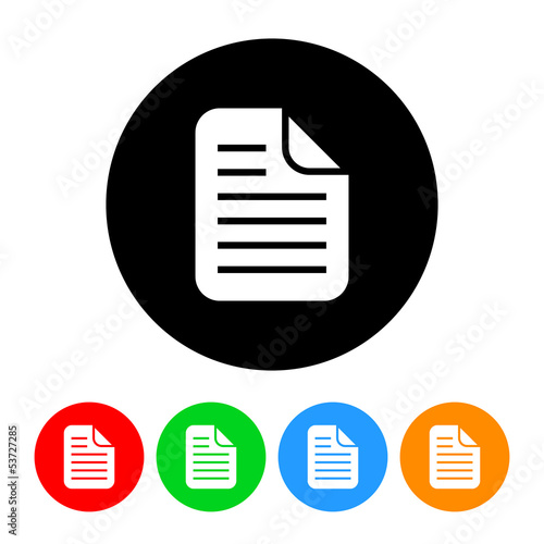 Document Icon Vector with Four Color Variations