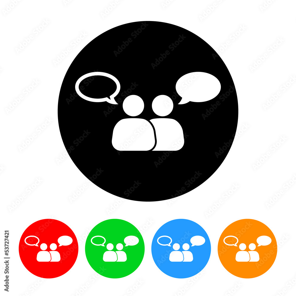 Communication Icon with Color Variations Communication Icon with Color Variations