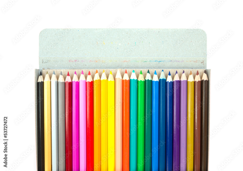 Obraz premium Colour pencils isolated on white background