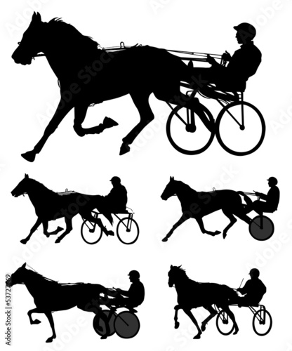 trotters race silhouettes -vector