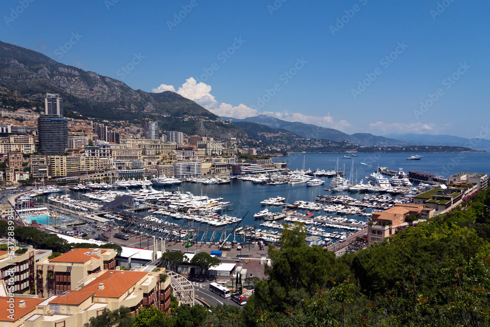 Monaco, Monte Carlo Ausblick auf Hafen