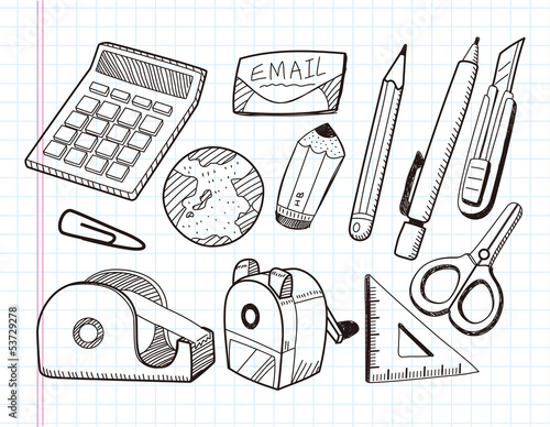 doodle stationery icons