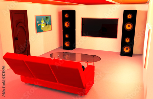Morning home interior 3d rendered
