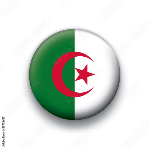 Vector flag button series Algeria