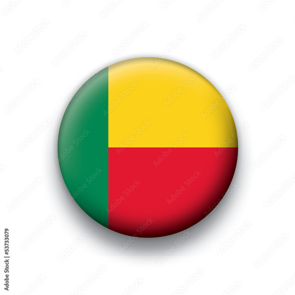Vector flag button series Benin Vector flag button series Benin
