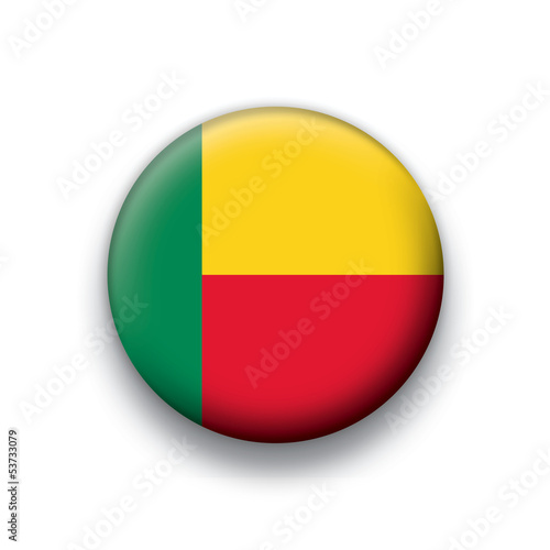 Vector flag button series Benin