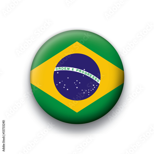 Vector flag button series Brasil