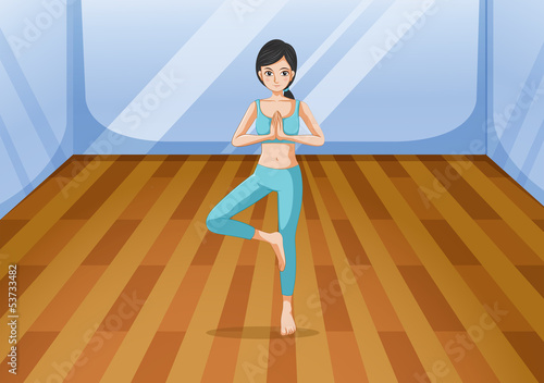 A young lady doing a healthy exercise