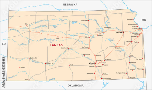 Kansas map photo