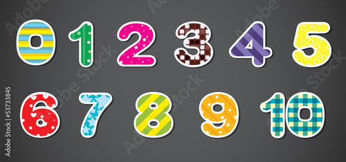 Colorful numerical figures